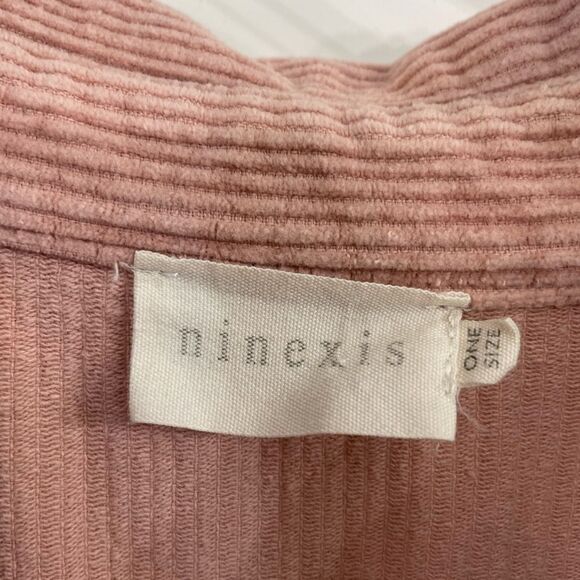 Ninexis Corduroy Pink Shacket Button Up Ribbed - one size - Picture 2 of 3